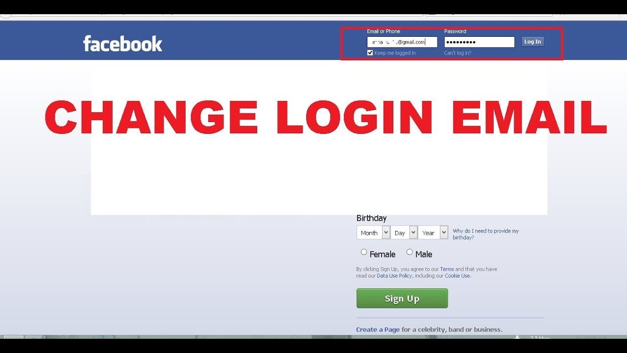 how to change the email address of facebook account